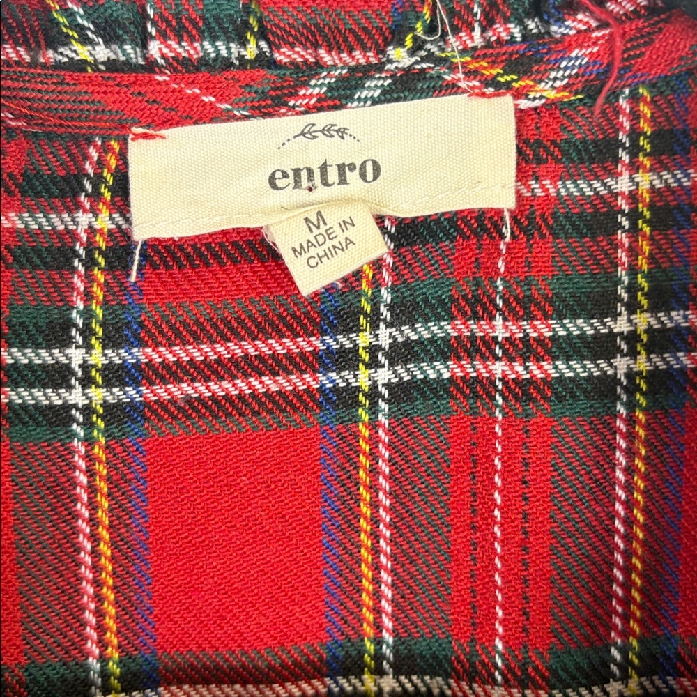Entro Red Plaid Ruffle Top - Picture 4 of 10